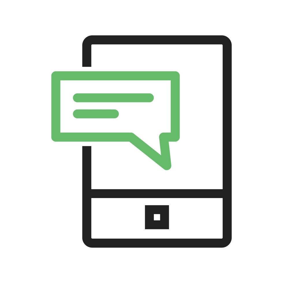 Active Chat Line Green and Black Icon vector