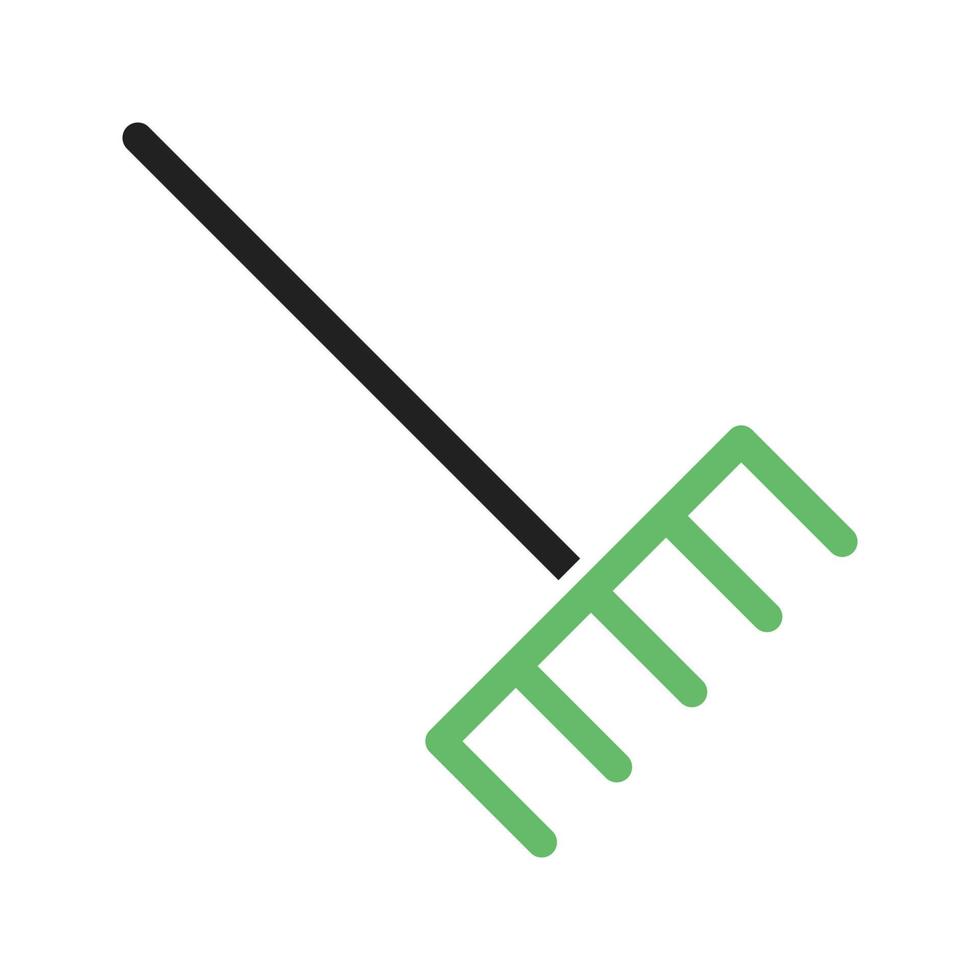 línea de rastrillo icono verde y negro vector