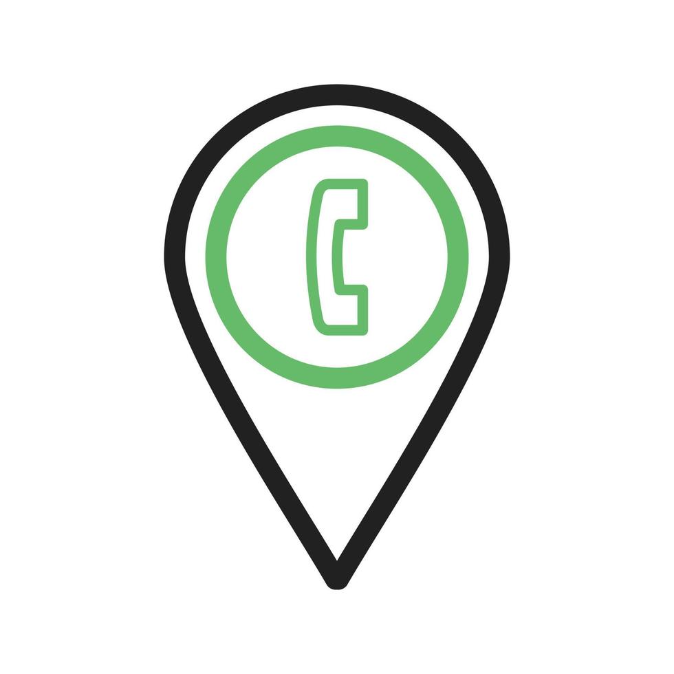 Phone Booth Location Line Green and Black Icon vector