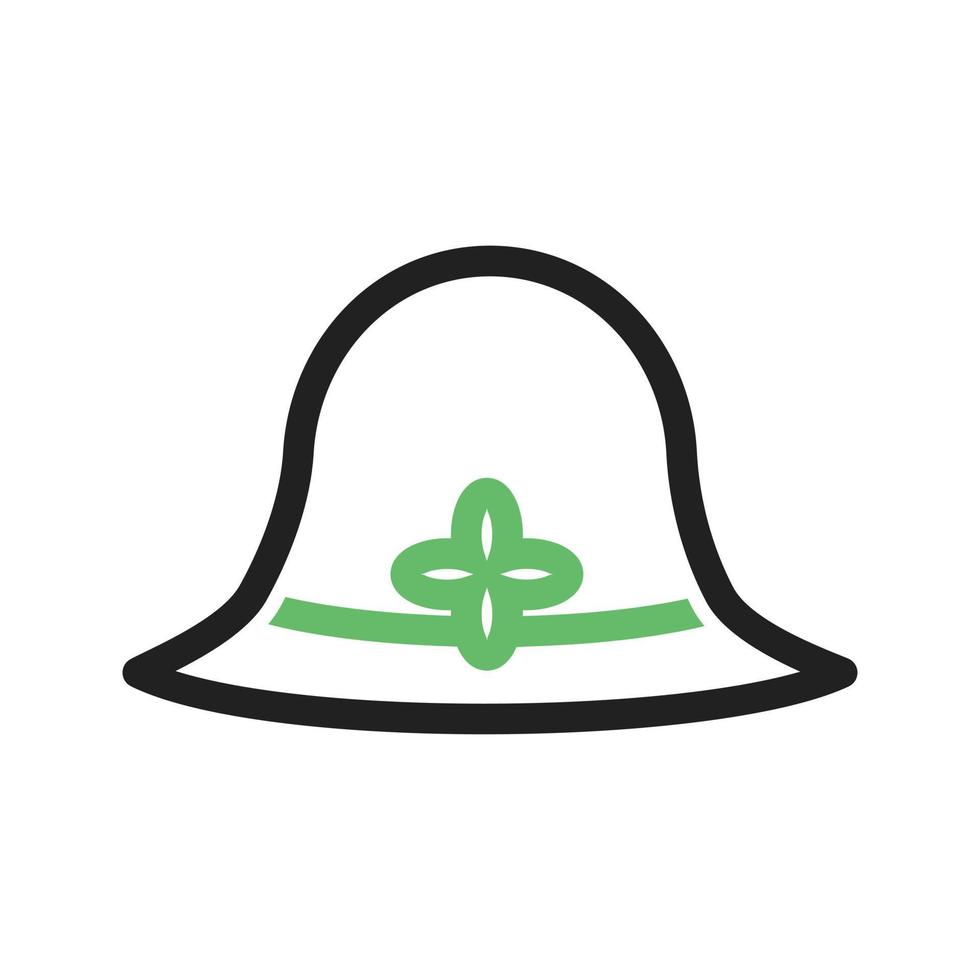 sombrero vi línea icono verde y negro vector