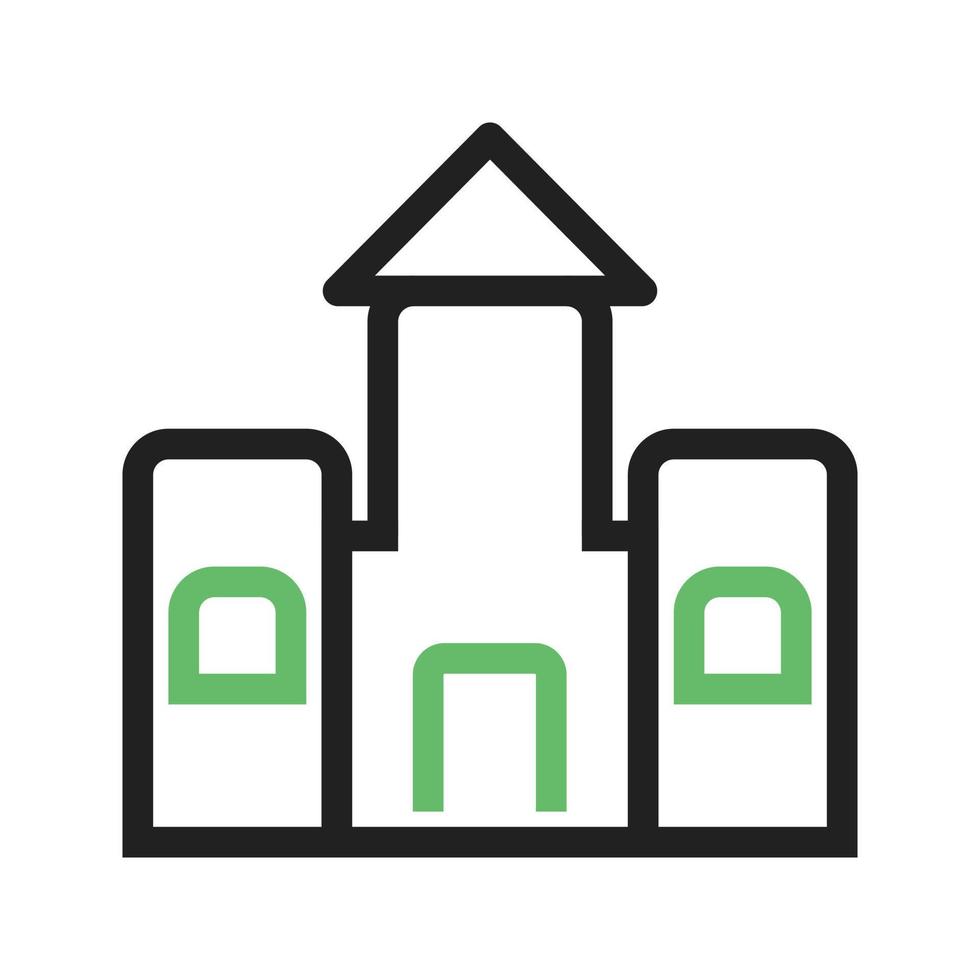 Castle Line Green and Black Icon vector