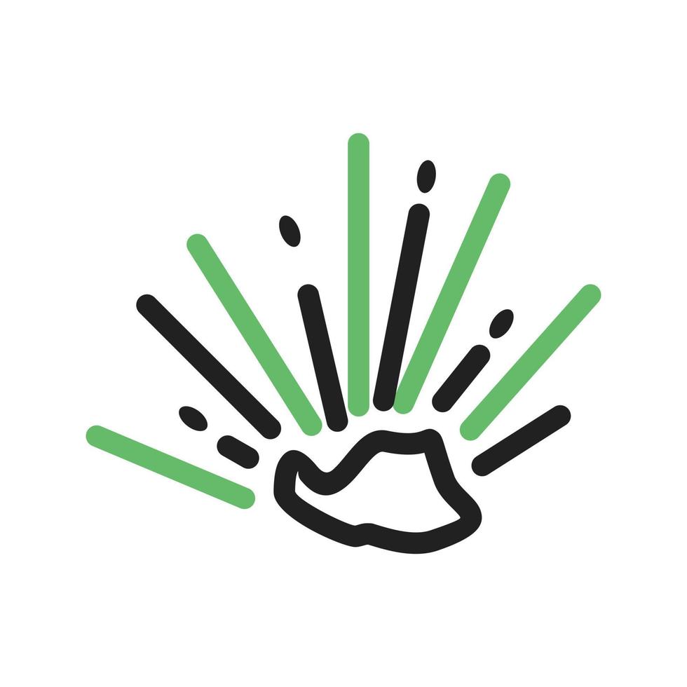 Explosion Line Green and Black Icon vector