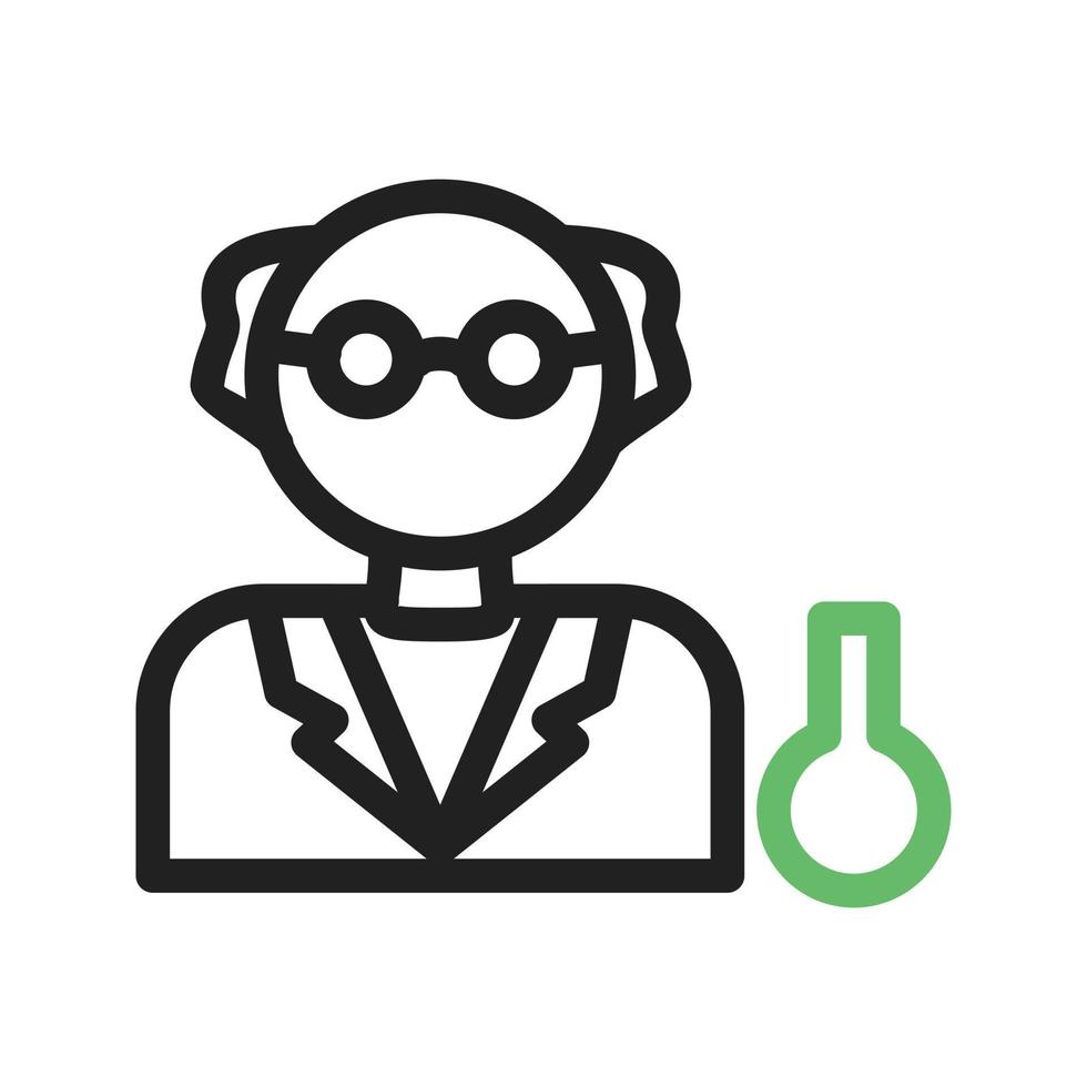 Scientist Line Green and Black Icon vector