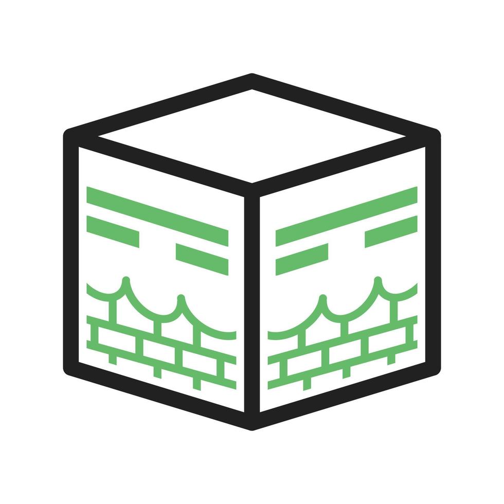 Khana Kaba Line Green and Black Icon vector