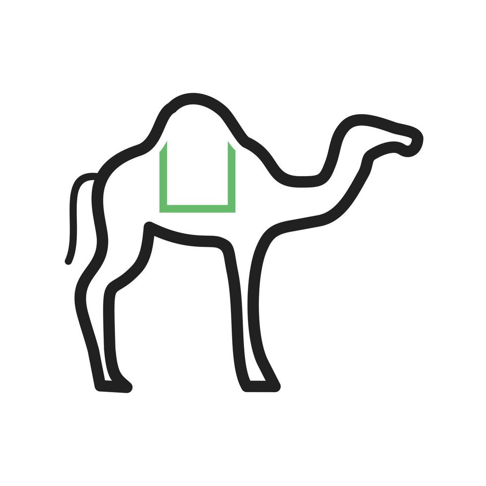 Camel Line Green and Black Icon vector