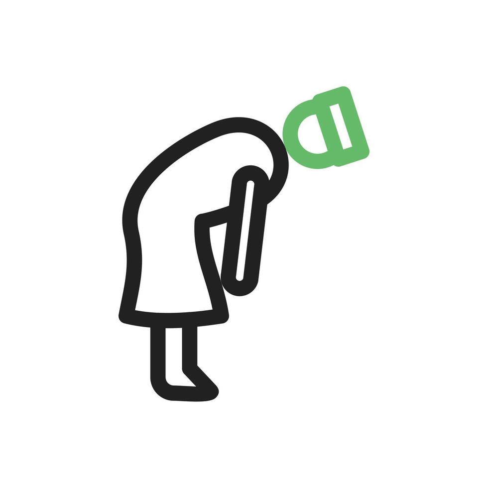 Rukooh Line Green and Black Icon vector