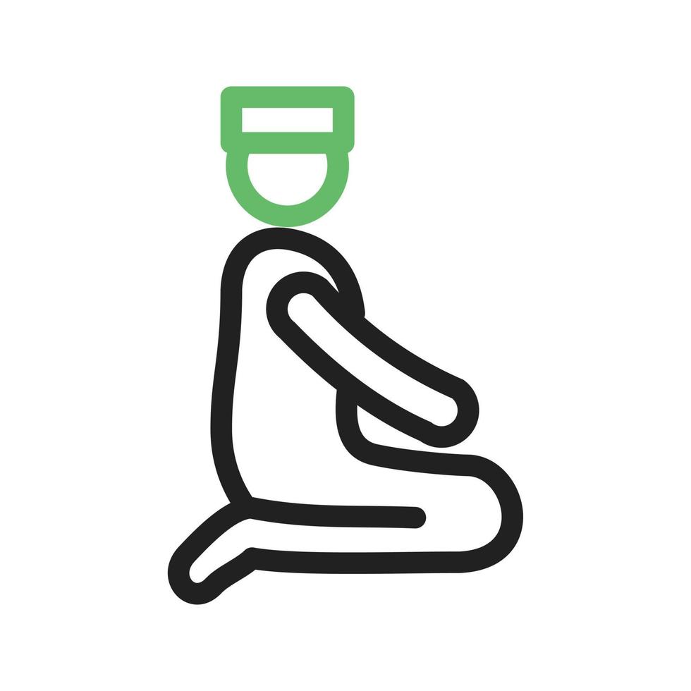 Qaida Line Green and Black Icon vector