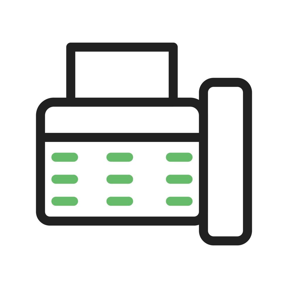 Fax Line Green and Black Icon vector