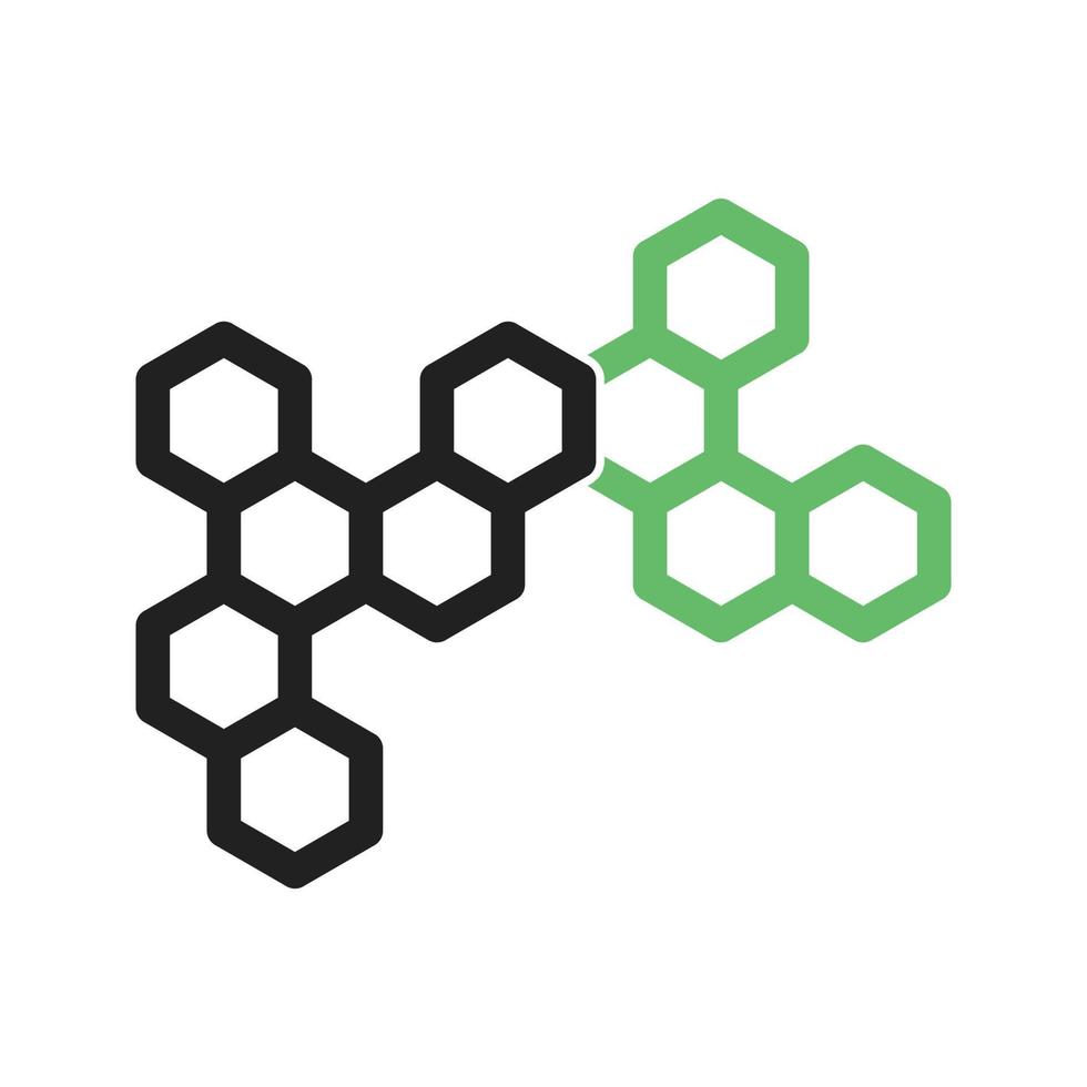 Chemical Structure II Line Green and Black Icon vector