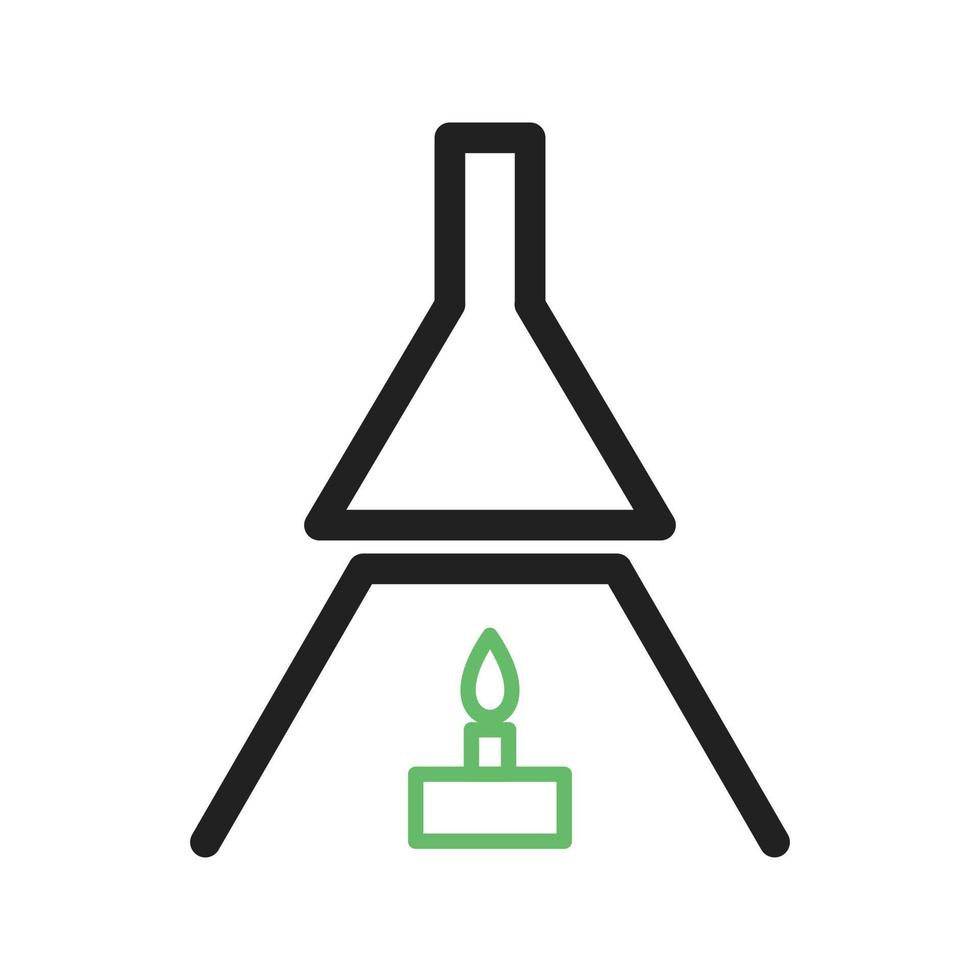Experiment on Heat II Line Green and Black Icon vector