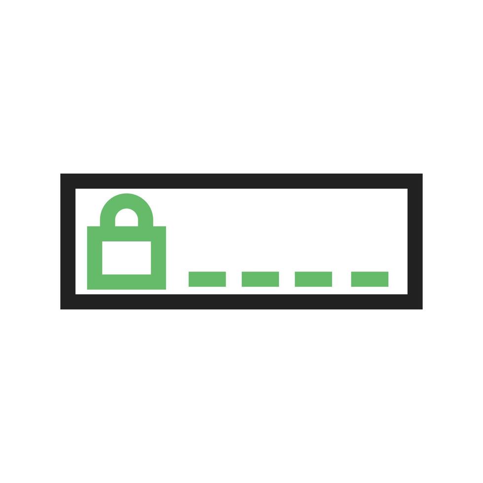 Enter Passcode Line Green and Black Icon vector