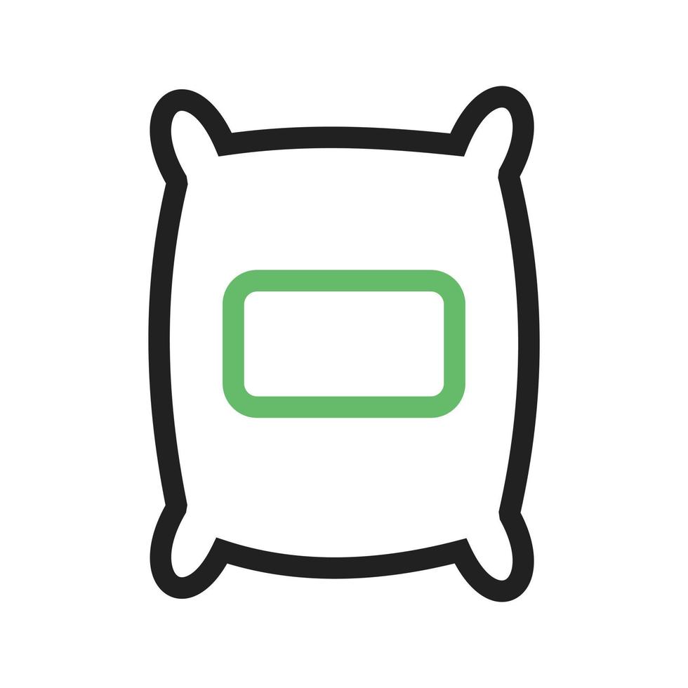 Product Bag Line Green and Black Icon vector