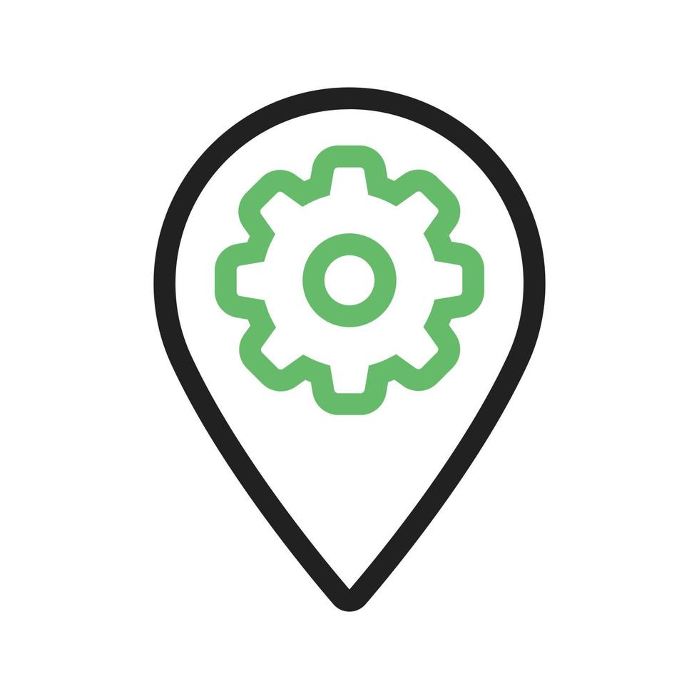 Location Settings Line Green and Black Icon vector