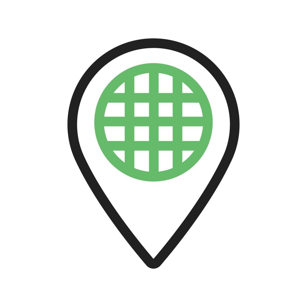 Global Locations Line Green and Black Icon vector