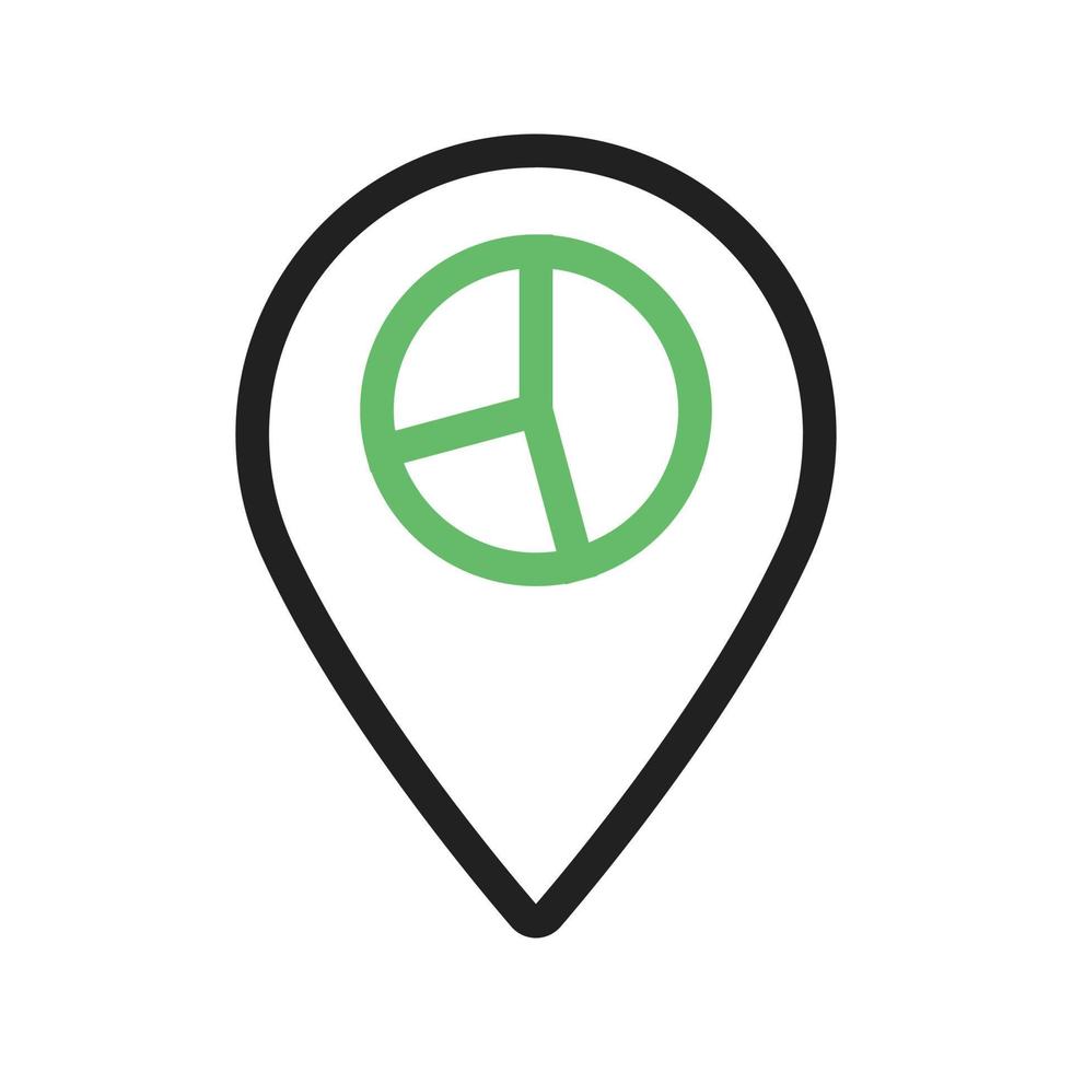 Location Statistics Line Green and Black Icon vector