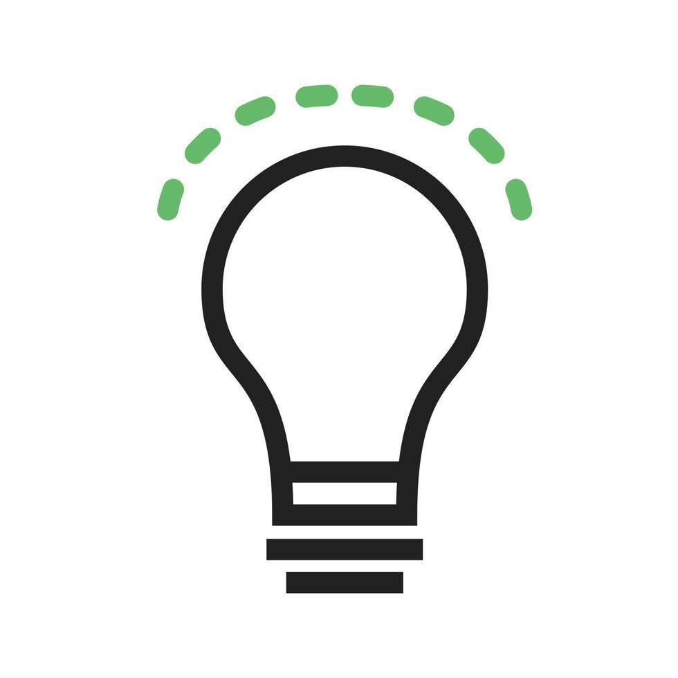 Innovative Idea Line Green and Black Icon vector