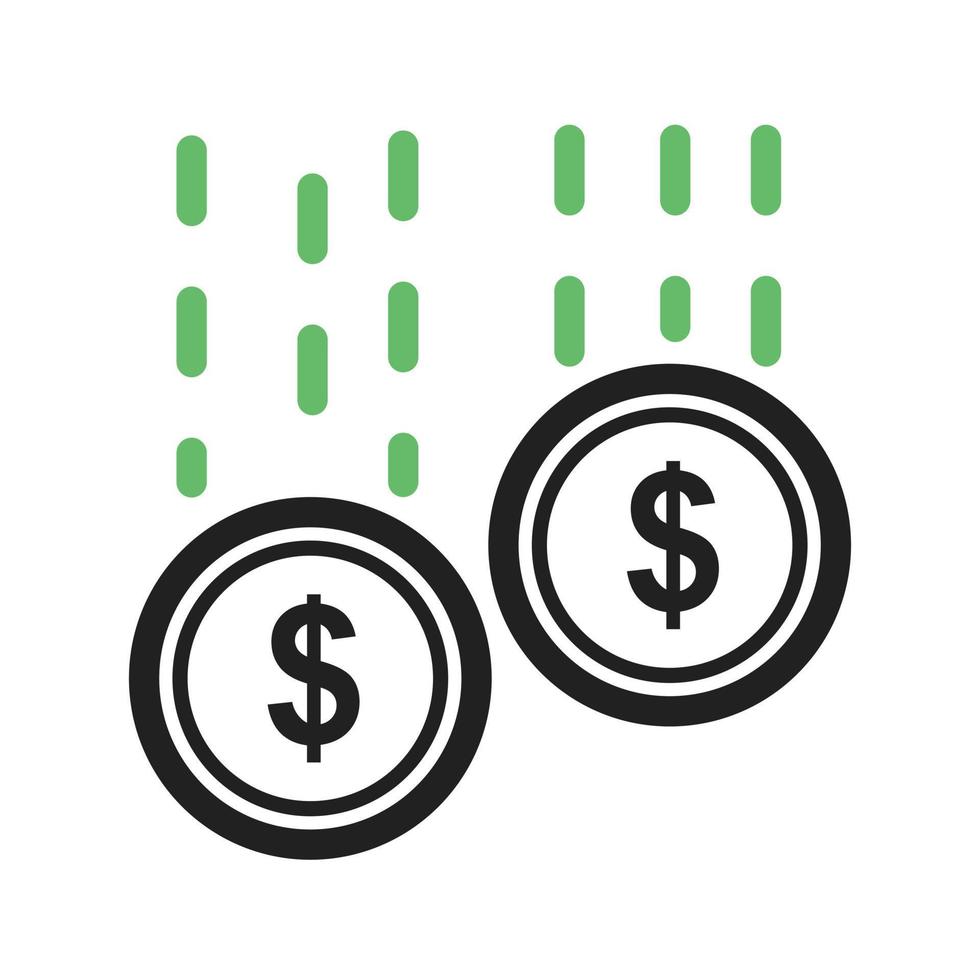 Investment Line Green and Black Icon vector
