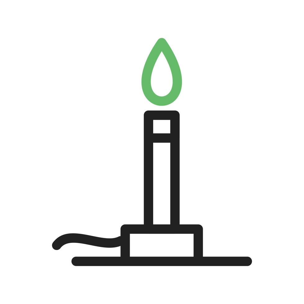 Bunsen Burner Line Green and Black Icon vector