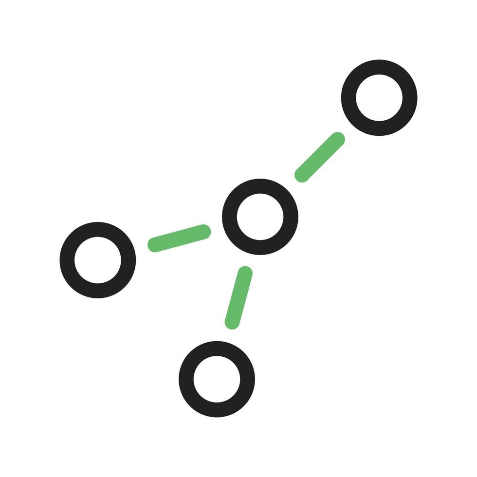 Molecular Structure I Line Green and Black Icon vector