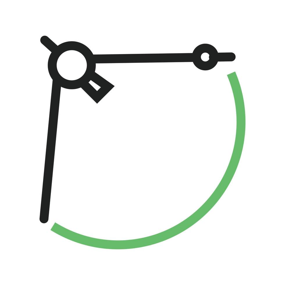 Measurement Line Green and Black Icon vector