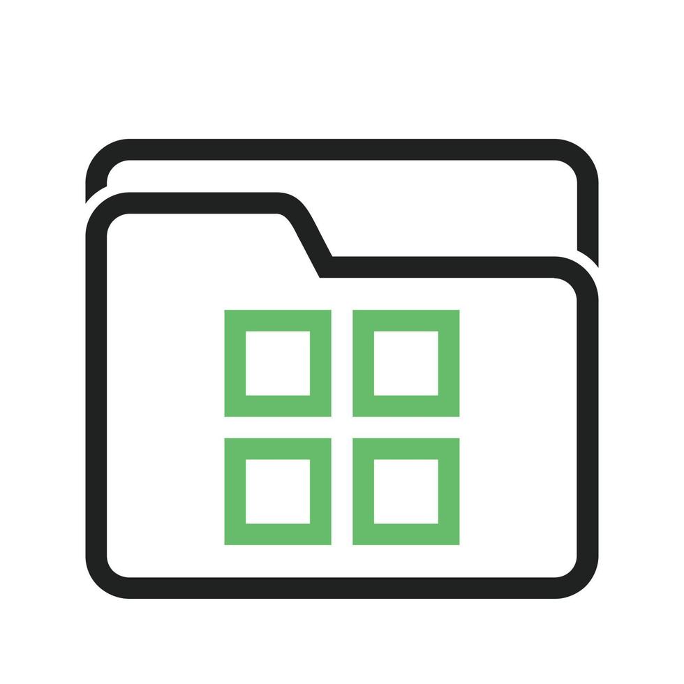 File Manager Line Green and Black Icon vector