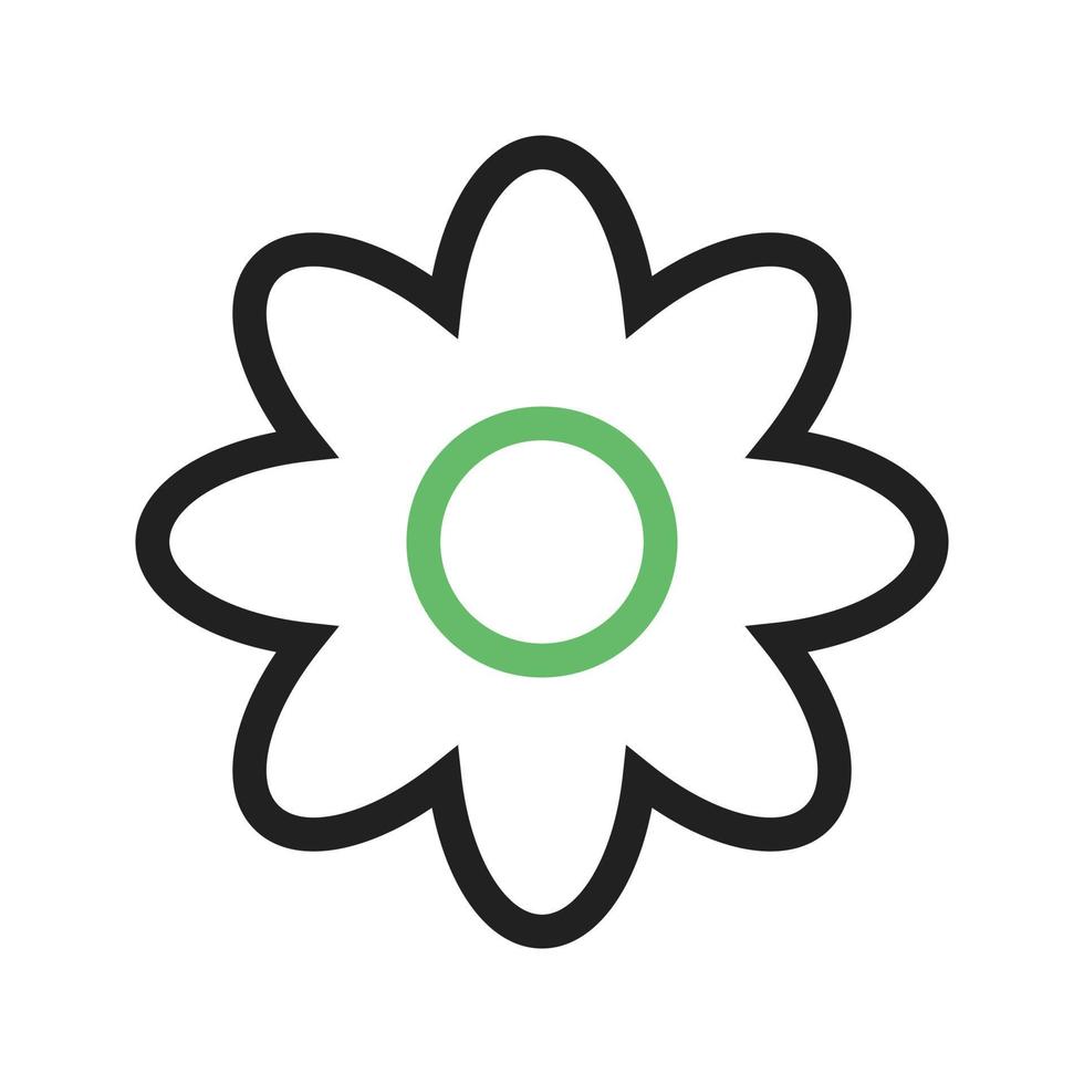Flower Line Green and Black Icon vector