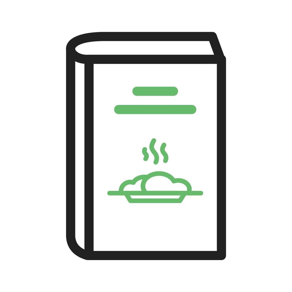 Italian Recipes Line Green and Black Icon vector