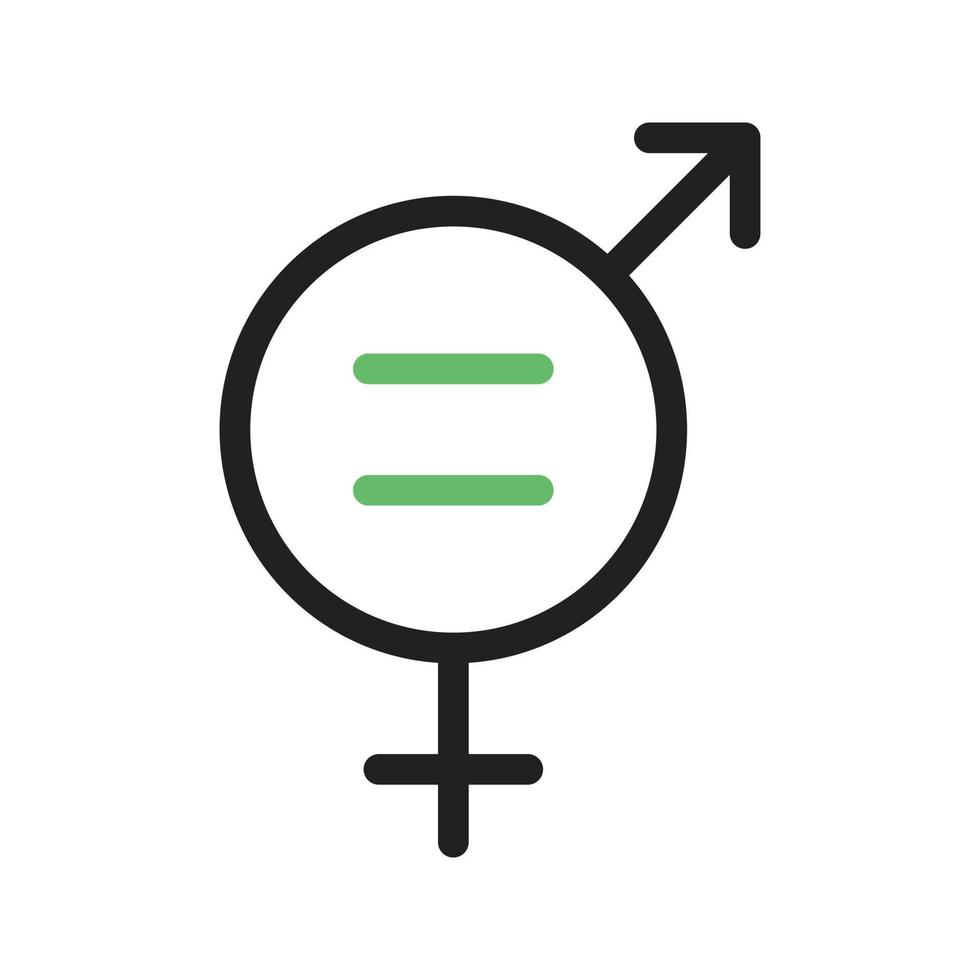 Gender Equality Line Green and Black Icon vector