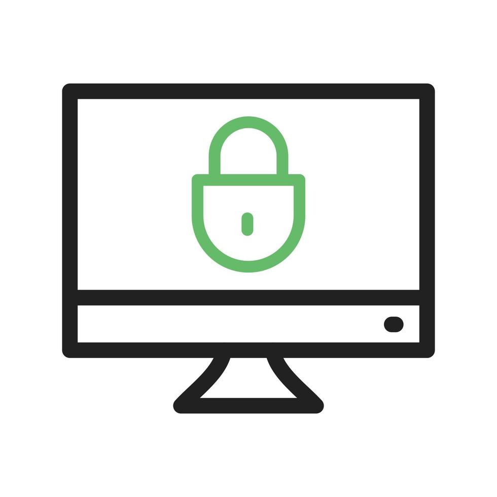 Closed Access Line Green and Black Icon vector