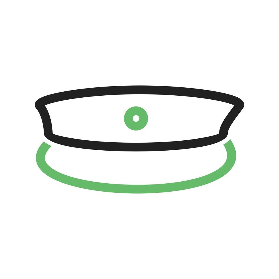 Hat I Line Green and Black Icon vector
