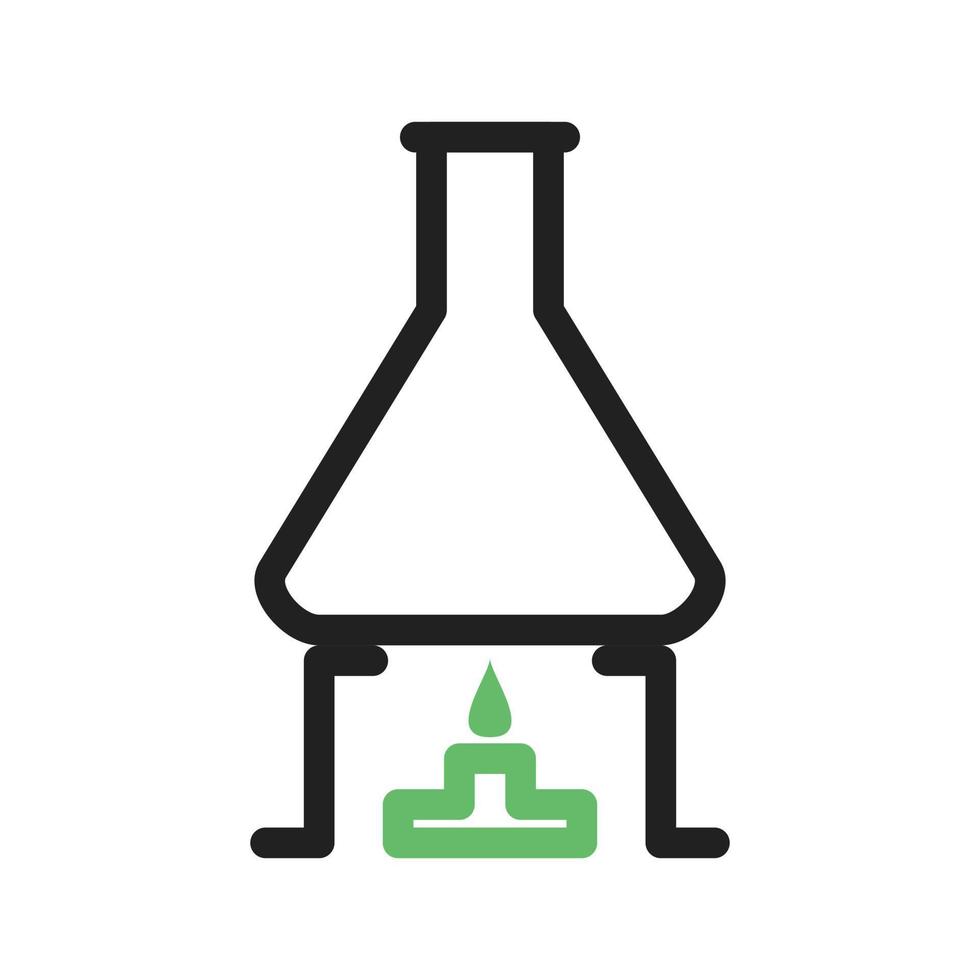 Chemical Experiment Line Green and Black Icon vector