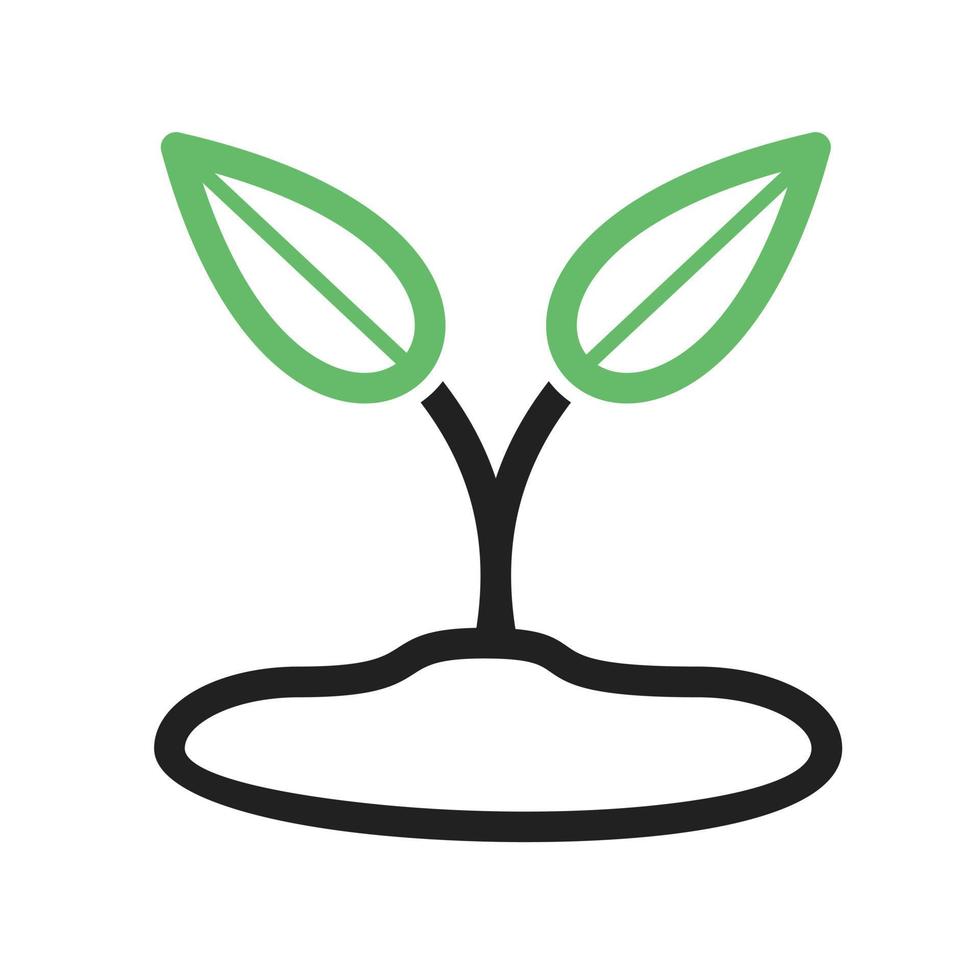 Sprout Line Green and Black Icon vector