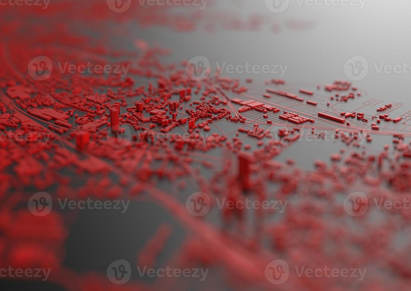 big city top view. illustration in casual graphic design. fragment hong kong 3d render photo