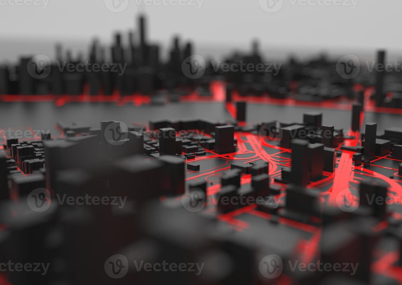 big city top view. illustration in casual graphic design. fragment hong kong 3d render photo