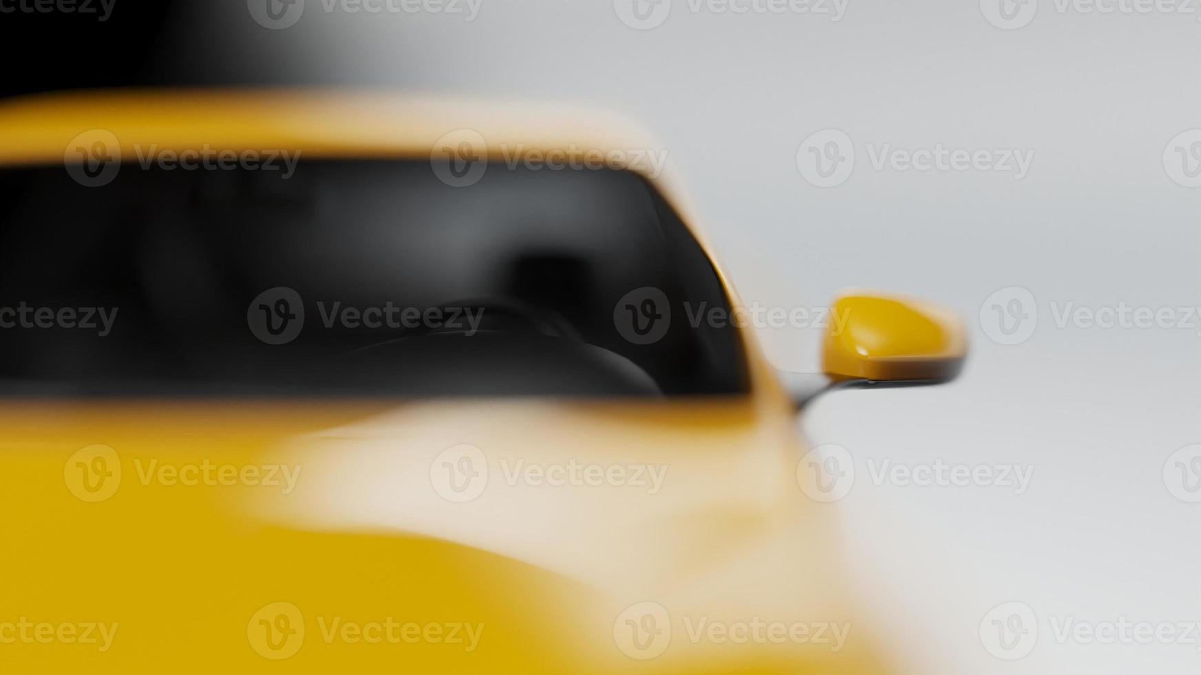 auto yellow. 3d illustration of fragments of vehicles on a white background. photo