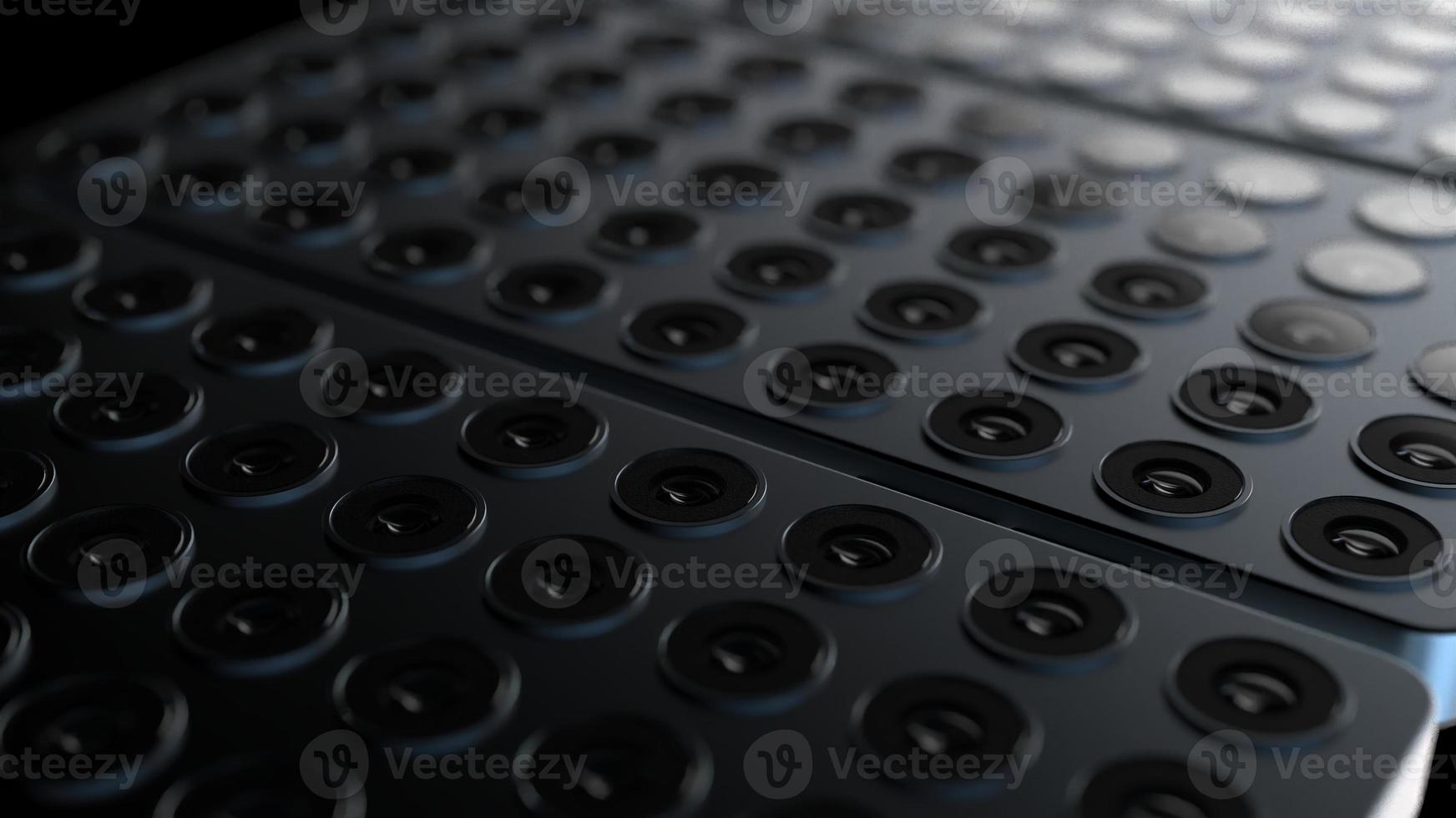 lenses of mobile devices on a huge scale. illustration on the theme of the variety of cameras in smartphones photo