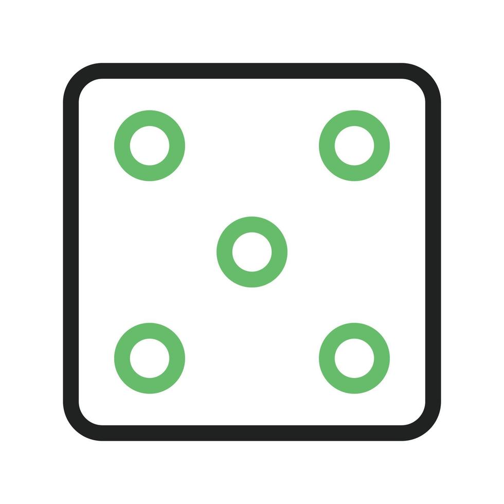 Dice II Line Green and Black Icon vector