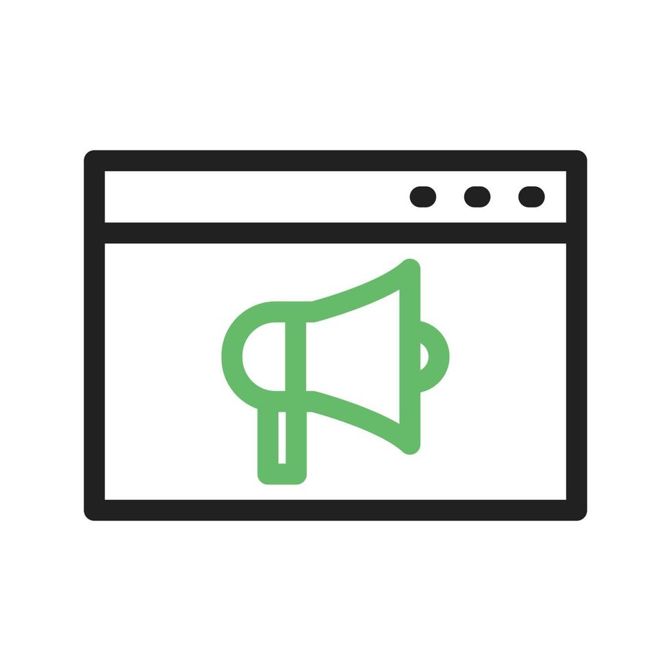 línea de anuncios de internet icono verde y negro vector