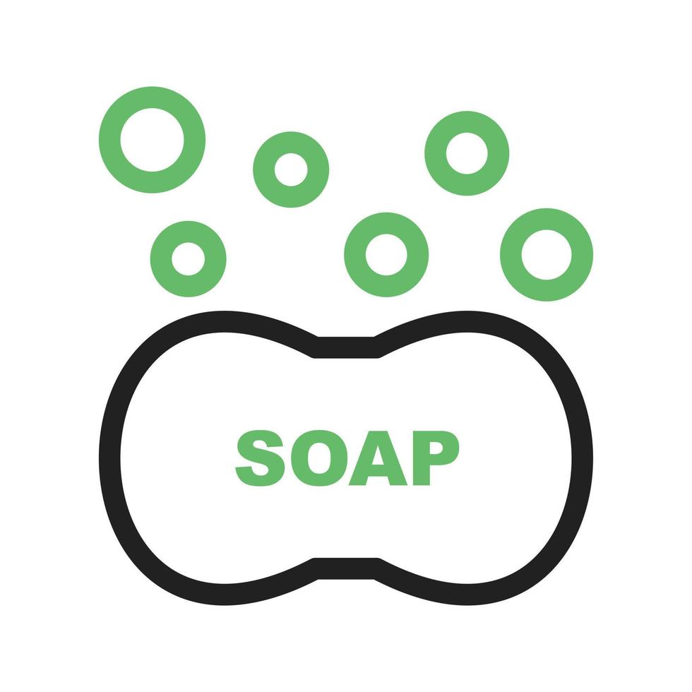 Soap Bubbles Line Green and Black Icon vector