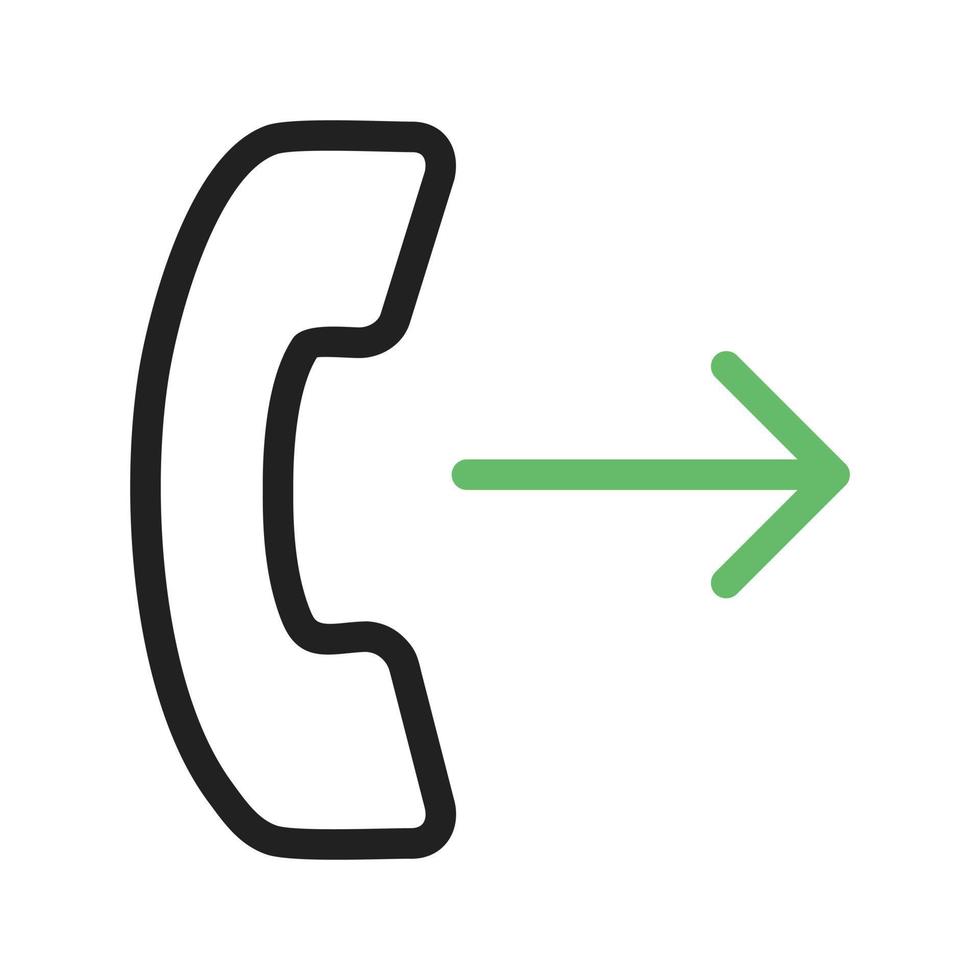 Outgoing Call Line Green and Black Icon vector
