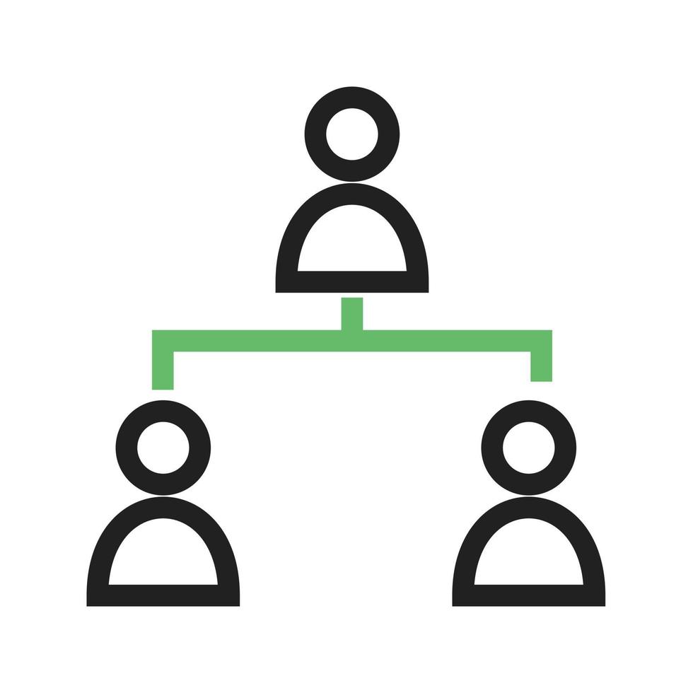 Connected Users II Line Green and Black Icon vector