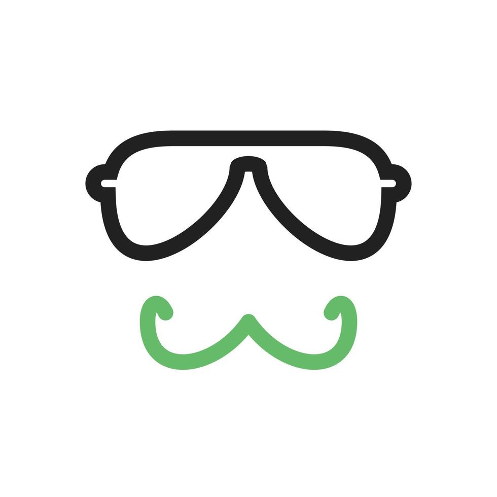 Hipster Man Line Green and Black Icon vector