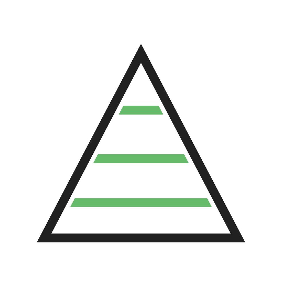 pirámide gráfico línea verde y negro icono vector
