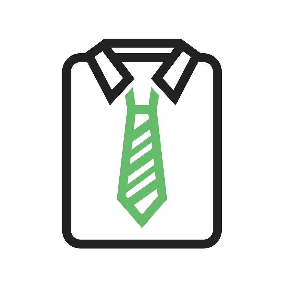 Shirt and Tie Line Green and Black Icon vector