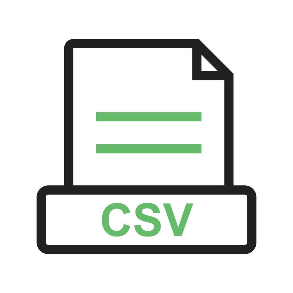 CSV Line Green and Black Icon vector