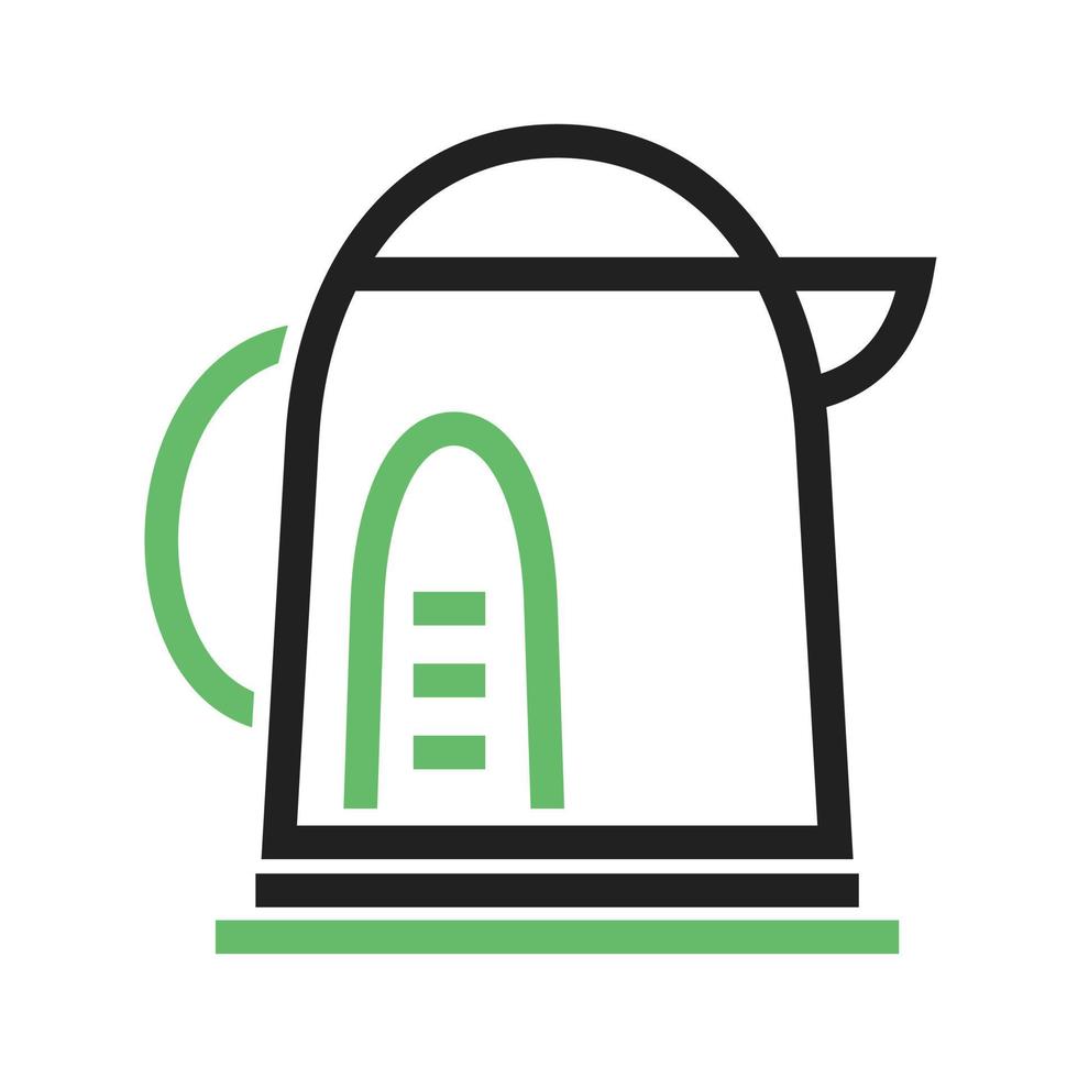 Kettle Line Green and Black Icon vector