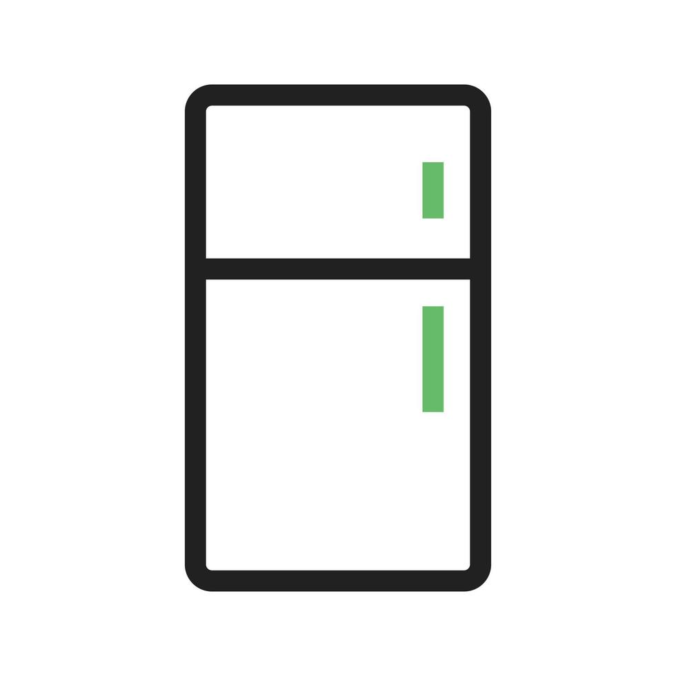 Refrigerator Line Green and Black Icon vector