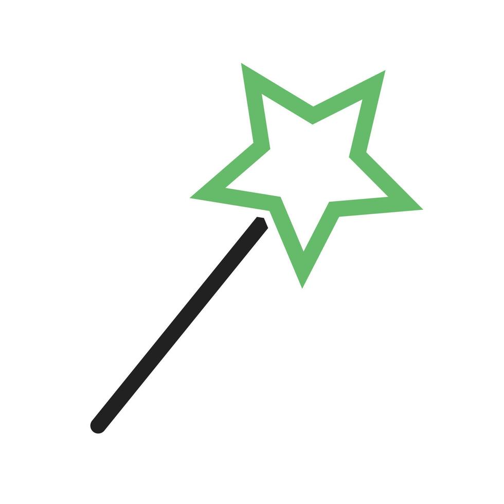 Magic Wand Tool Line Green and Black Icon vector