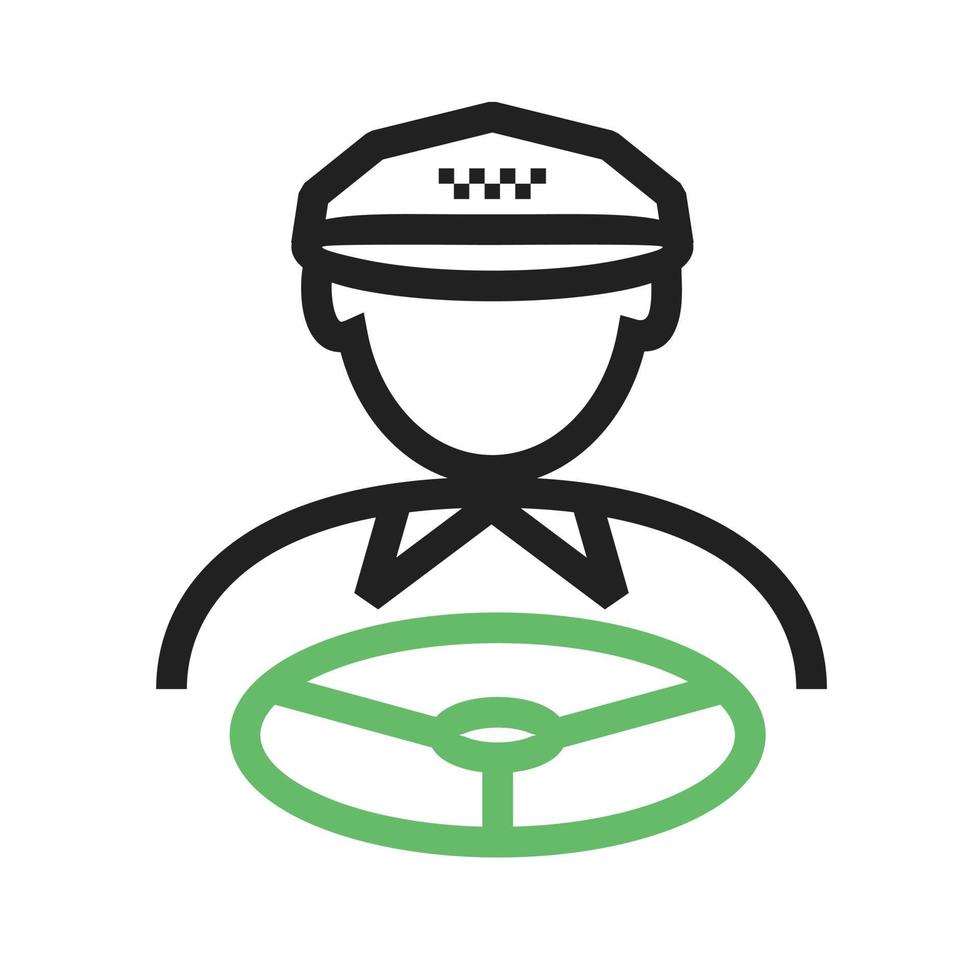 Cab driver Line Green and Black Icon vector