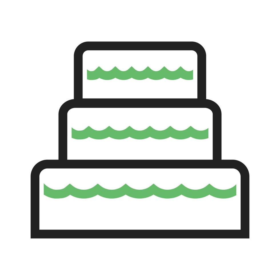 Wedding Cake II Line Green and Black Icon vector